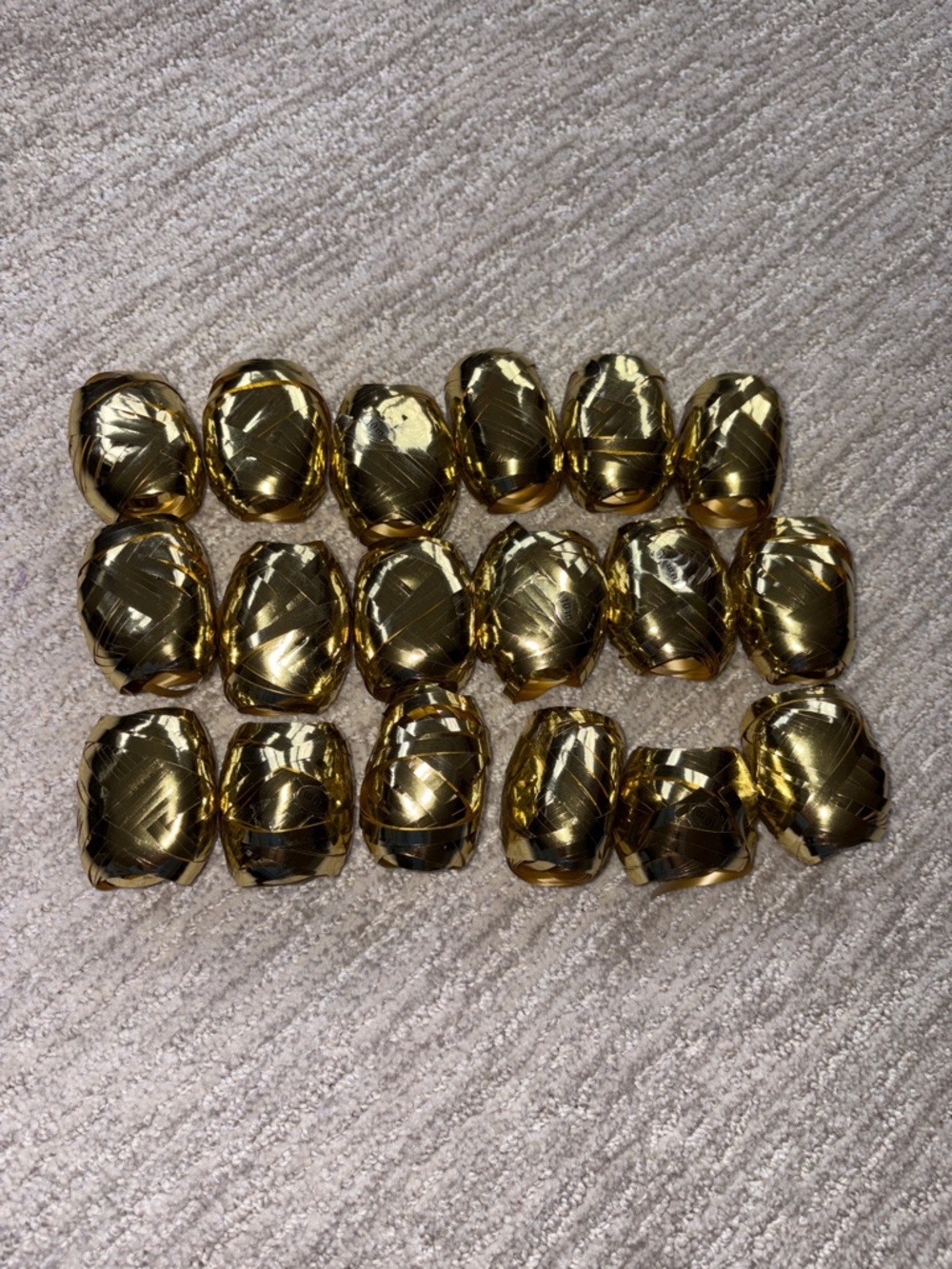 Metallic Gold Curling Ribbon Kegs - Lot of 18